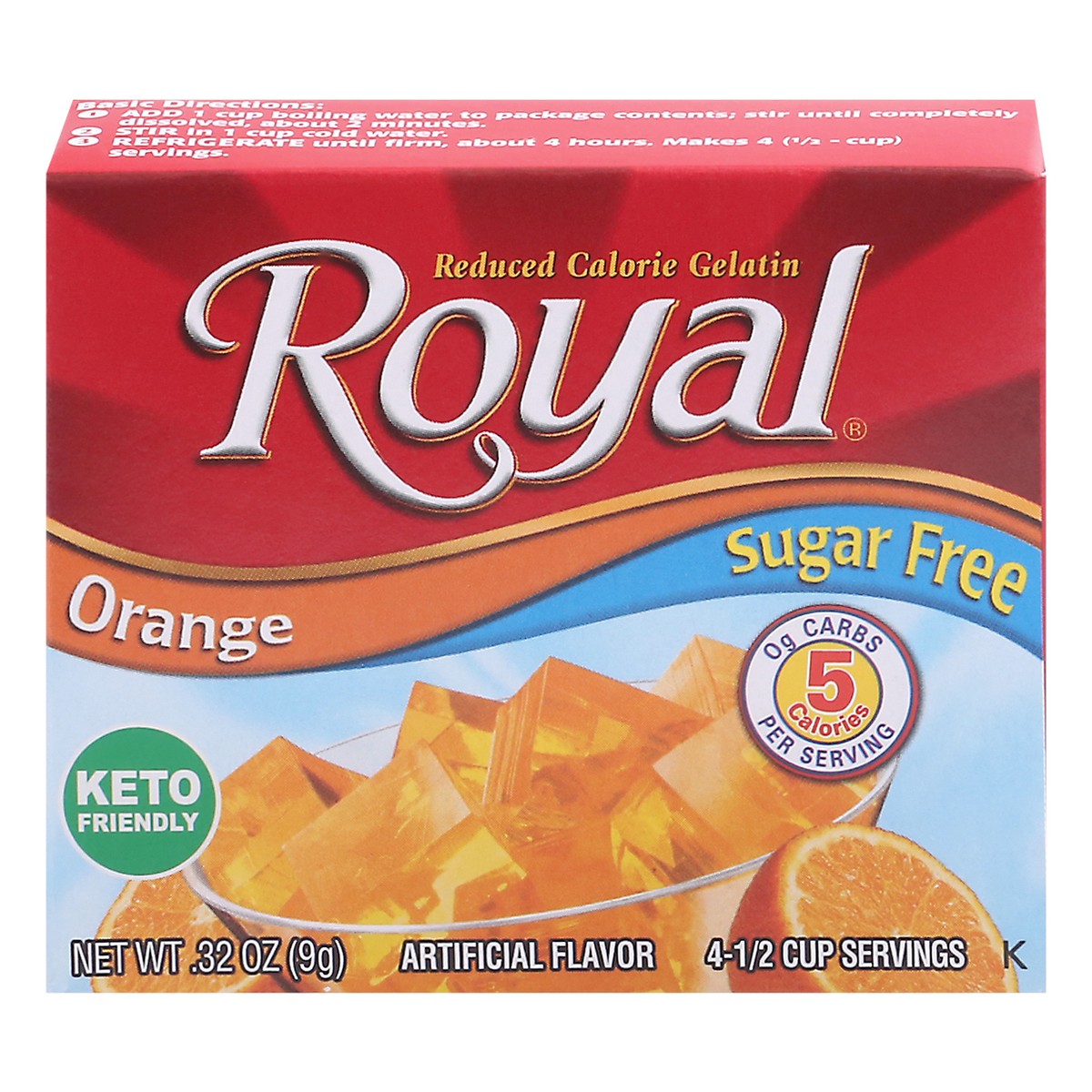 slide 1 of 13, Royal Sugar Free Orange Gelatin 0.32 oz, 0.32 oz