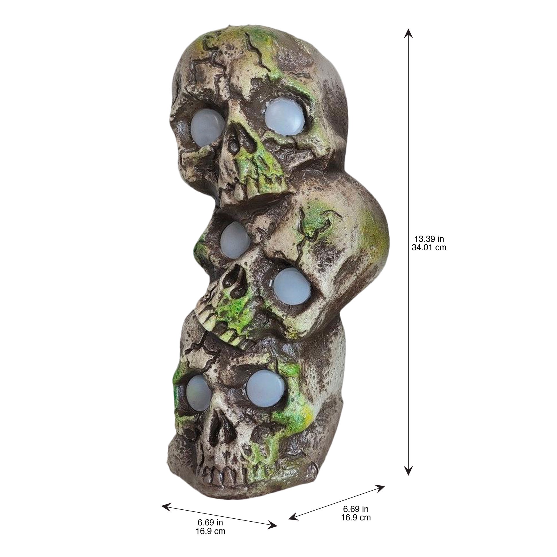 slide 3 of 3, 13.5" Gray Led Stacked Skulls Decor By Ashland, 13.5 in