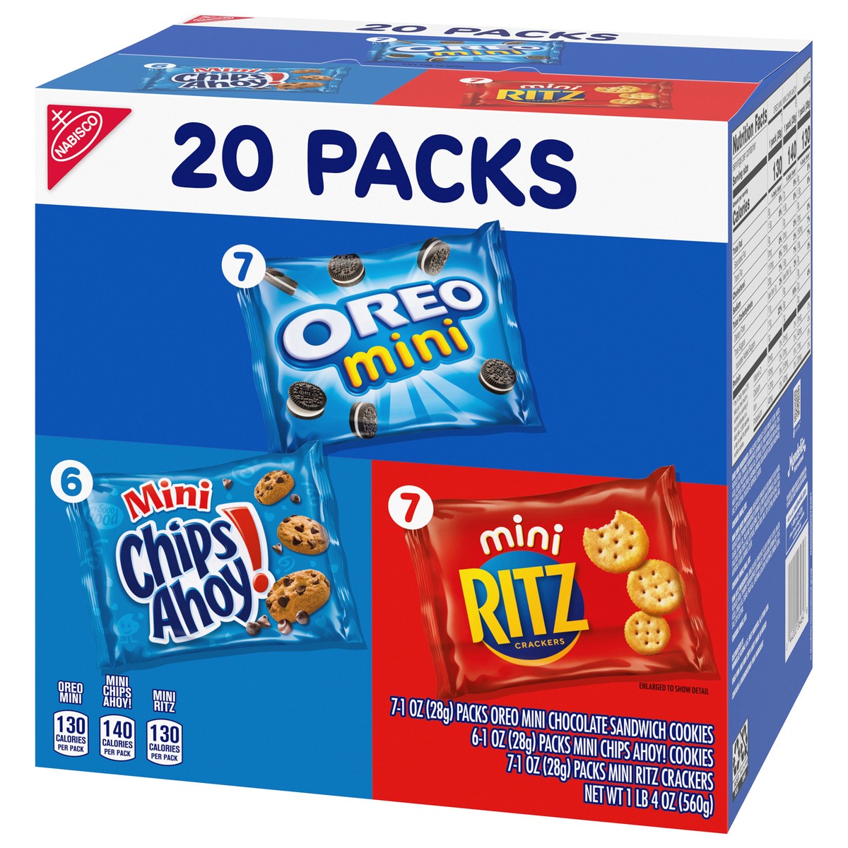 slide 3 of 9, Nabisco Sweet & Savory Mix Variety Pack Oreo Chips Ahoy! & Ritz Snack Packs, 20 oz