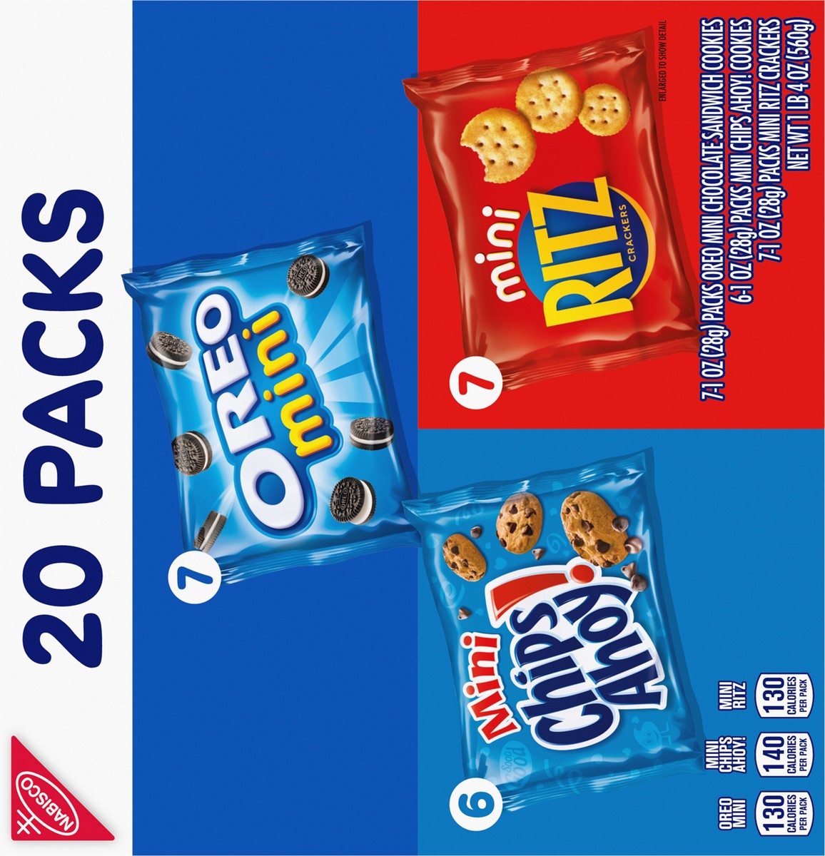 slide 5 of 9, Nabisco Sweet & Savory Mix Variety Pack Oreo Chips Ahoy! & Ritz Snack Packs, 20 oz
