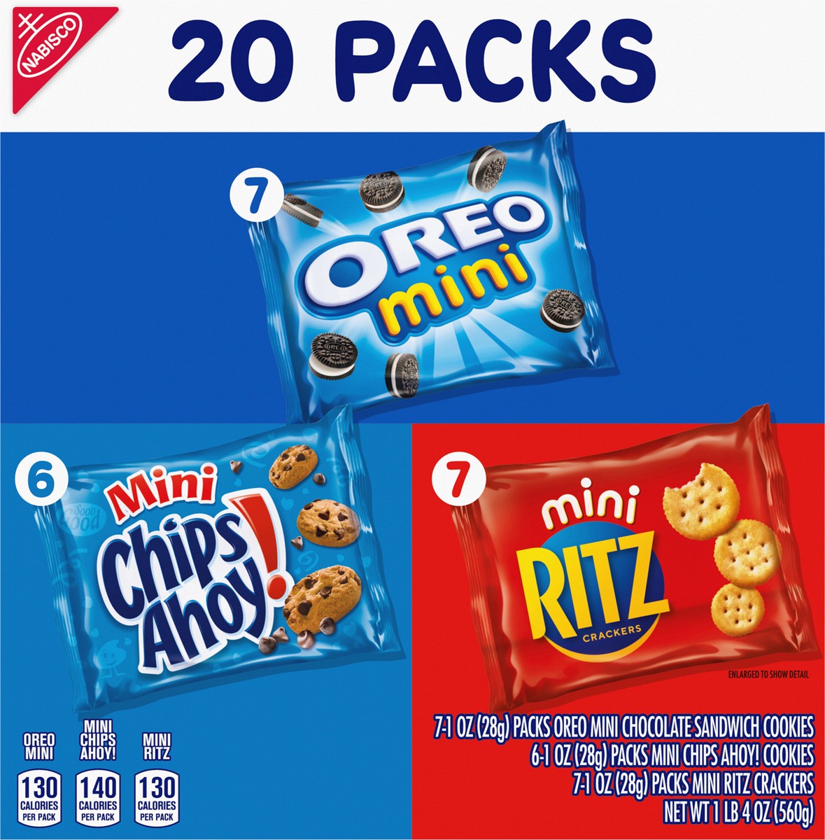 slide 6 of 9, Nabisco Sweet & Savory Mix Variety Pack Oreo Chips Ahoy! & Ritz Snack Packs, 20 oz