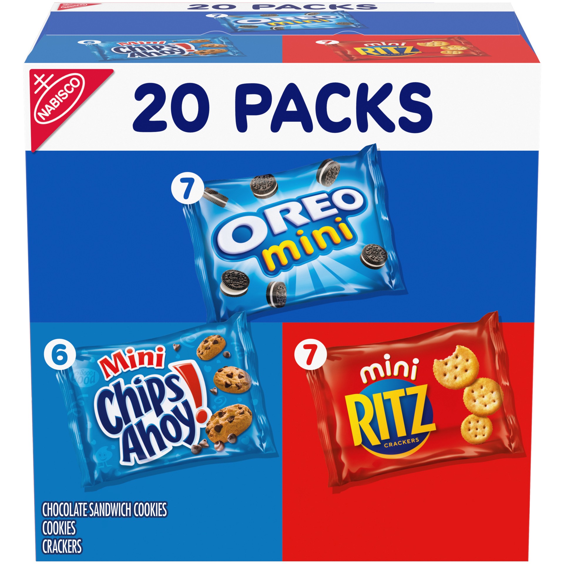 slide 1 of 9, Nabisco Sweet & Savory Mix Variety Pack Oreo Chips Ahoy! & Ritz Snack Packs, 20 oz
