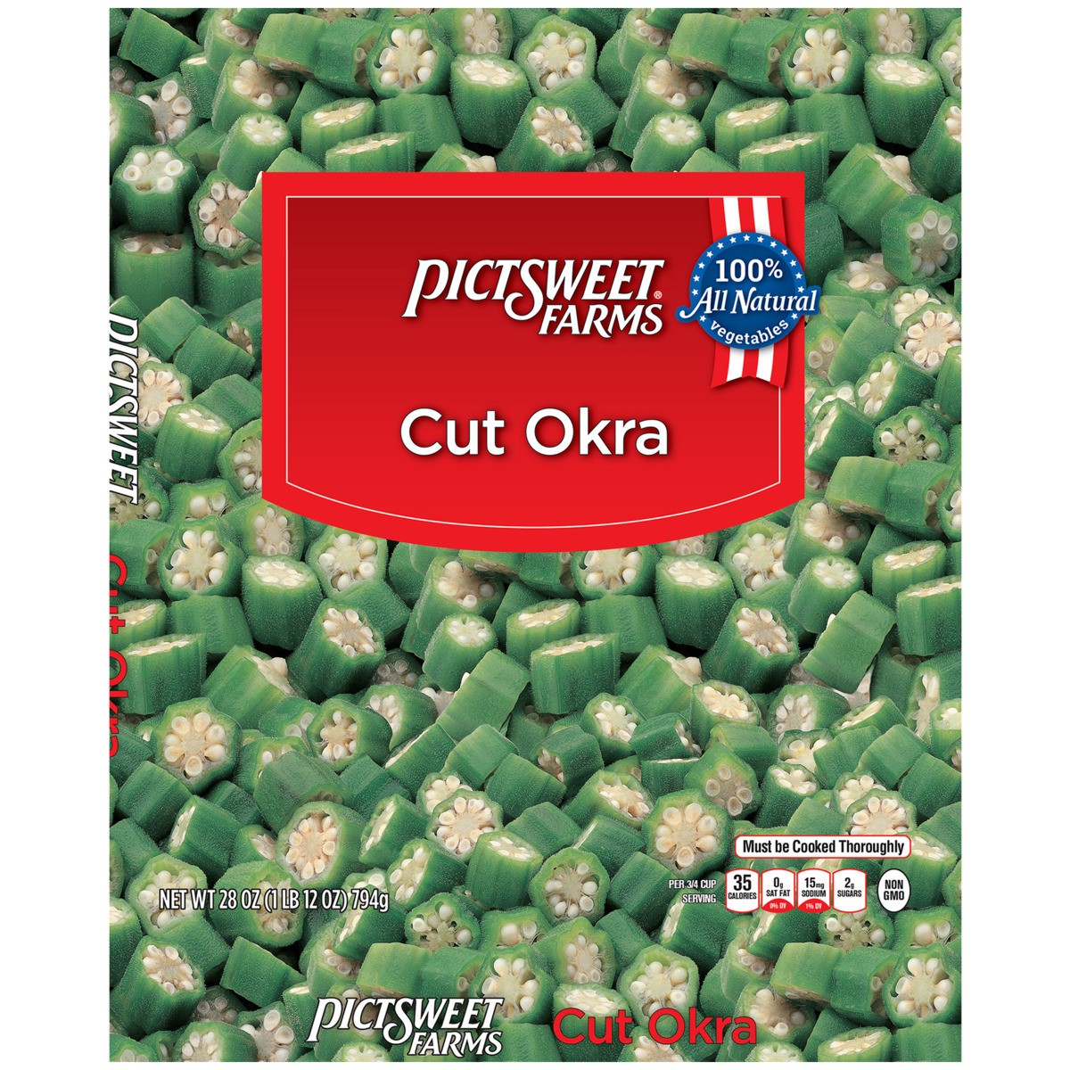 slide 1 of 4, PictSweet Cut Okra, 28 oz