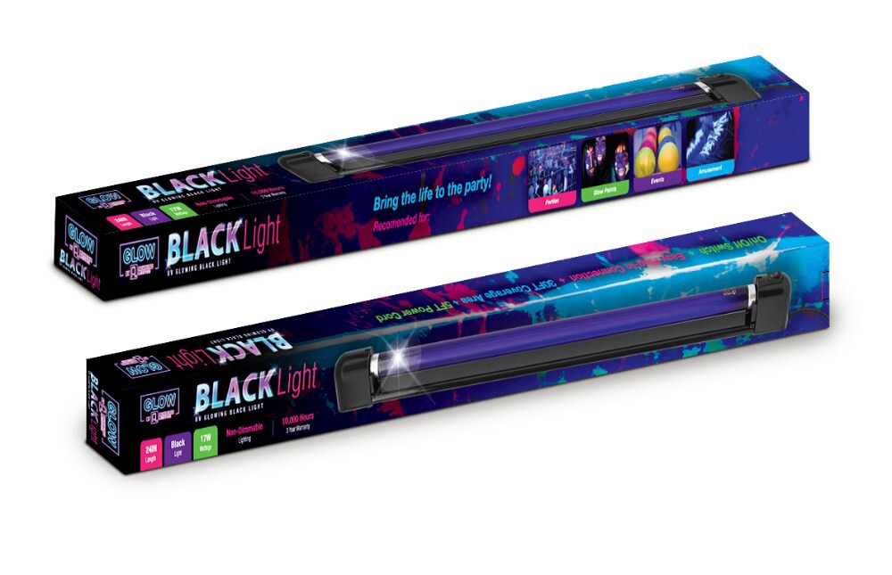 slide 2 of 2, Archipelago Inc 24" Black Light with 28" Mountable Fixture - 17 Watts Fluorescent UV Glow, 24 in