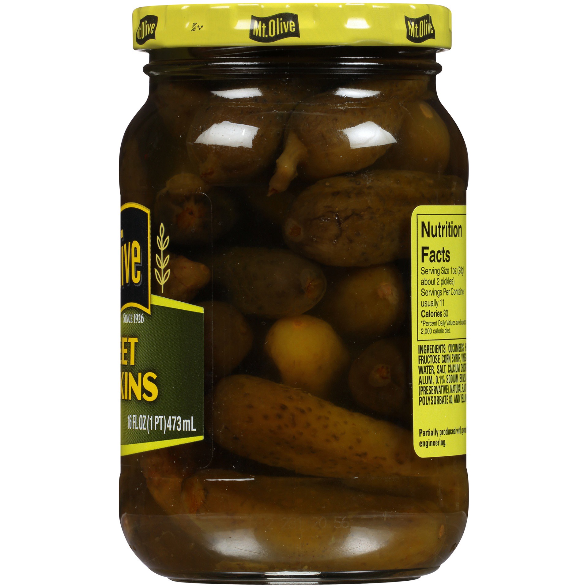 slide 4 of 6, Mt. Olive Sweet Gherkin Pickles, 16 fl oz Jar, 16 fl oz