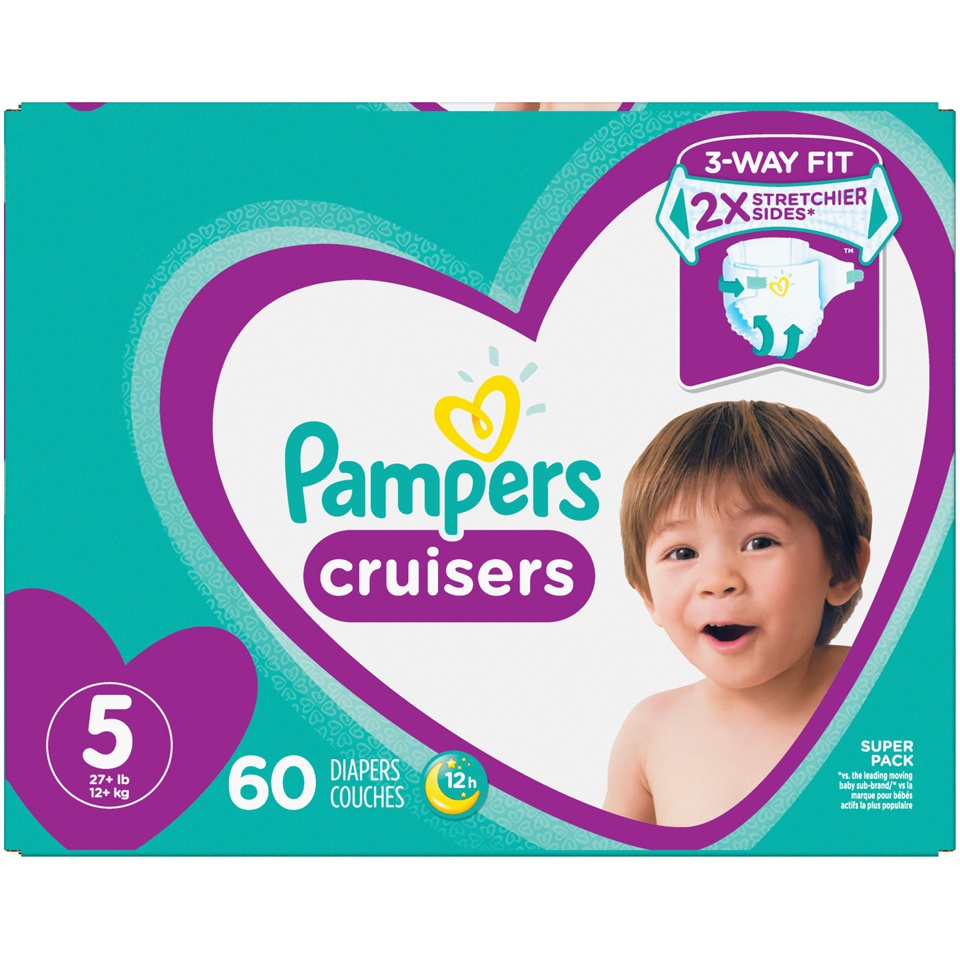 slide 2 of 2, Pampers Cruisers Diapers 60 ea, 60 ct