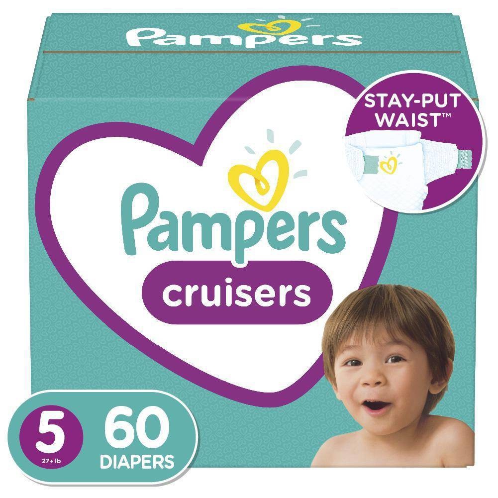 slide 1 of 2, Pampers Cruisers Diapers 60 ea, 60 ct