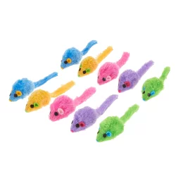 Whisker City Mice Cat Toys - 10 Pack (COLOR VARIES)