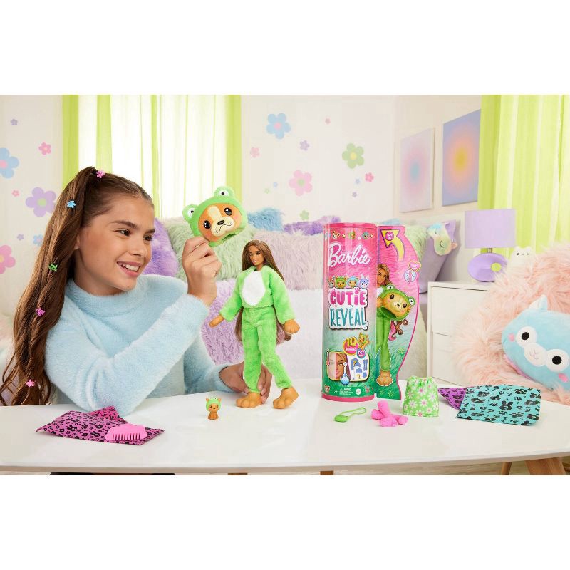 slide 2 of 5, Barbie Cutie Reveal Puppy as Frog Costume-Themed Series Doll & Accessories with 10 Surprises, 1 ct