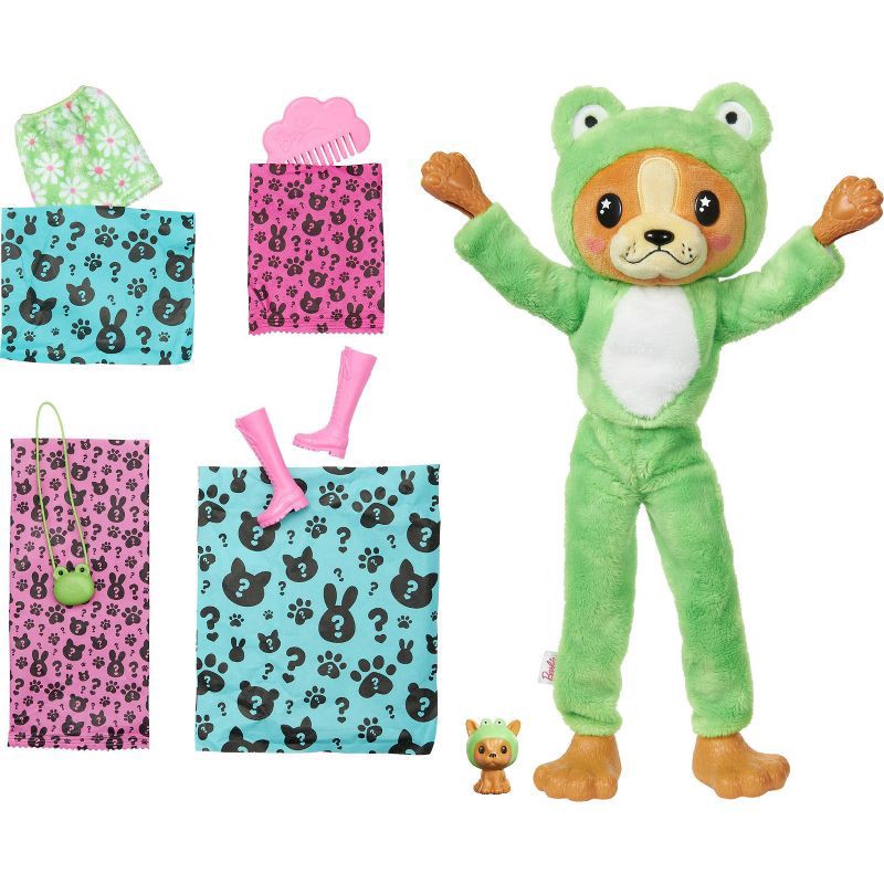 slide 5 of 5, Barbie Cutie Reveal Puppy as Frog Costume-Themed Series Doll & Accessories with 10 Surprises, 1 ct