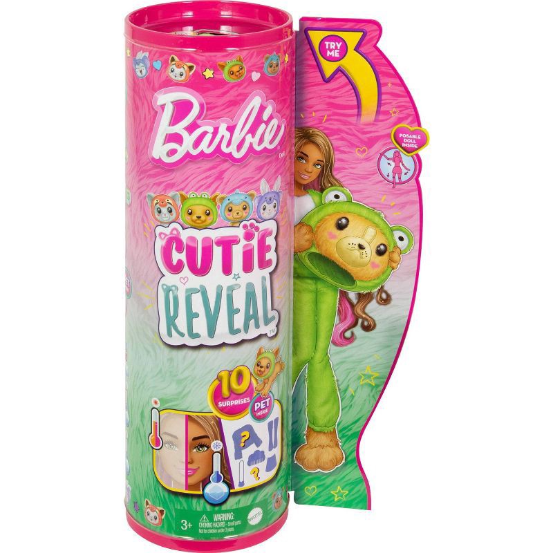 slide 3 of 5, Barbie Cutie Reveal Puppy as Frog Costume-Themed Series Doll & Accessories with 10 Surprises, 1 ct