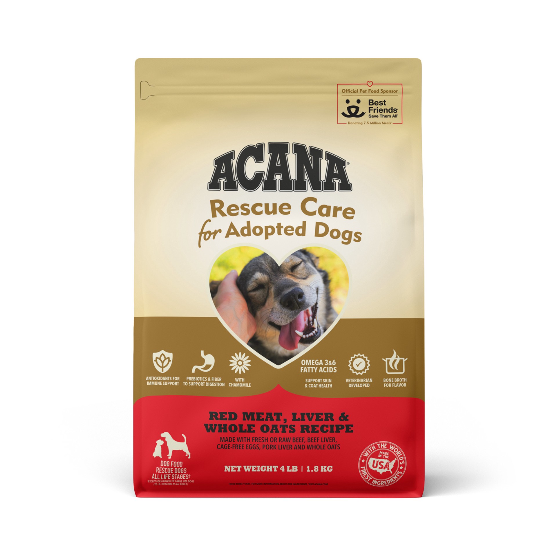 slide 1 of 5, ACANA Rescue Care for Adopted Dogs Red Meat, Liver & Whole Oats Recipe 4lb, 4 lb