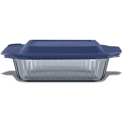 Pyrex Glass 3 qt Baker - Blue Lid