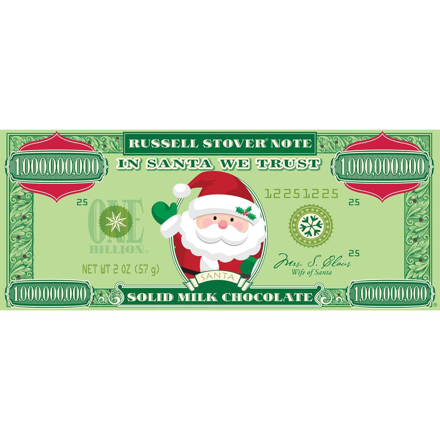 slide 1 of 2, Russell Stover Santa Money Milk Chocolate Bar, 2 oz
