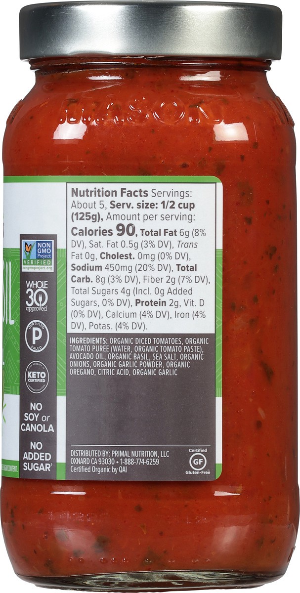 slide 7 of 9, Primal Kitchen Tomato Basil Marinara Sauce 24 oz, 24 oz