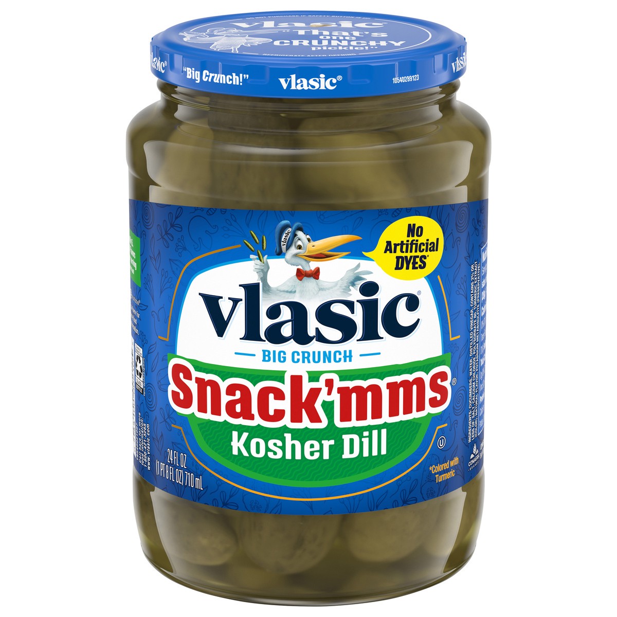 slide 1 of 5, Vlasic Snack'mms Kosher Dill Pickles 24 fl oz, 24 fl oz