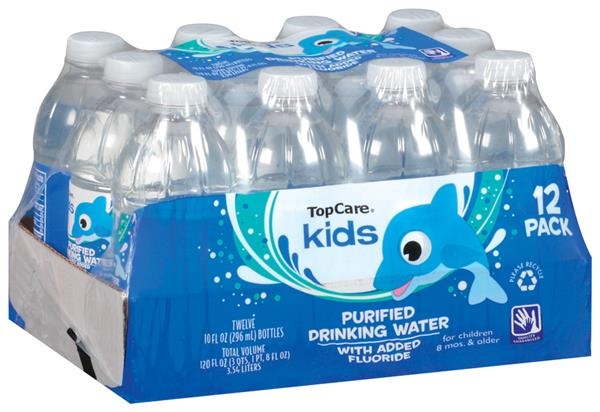 slide 1 of 1, TopCare Kids Purified Drinking Water 12 Pack, 10 fl oz