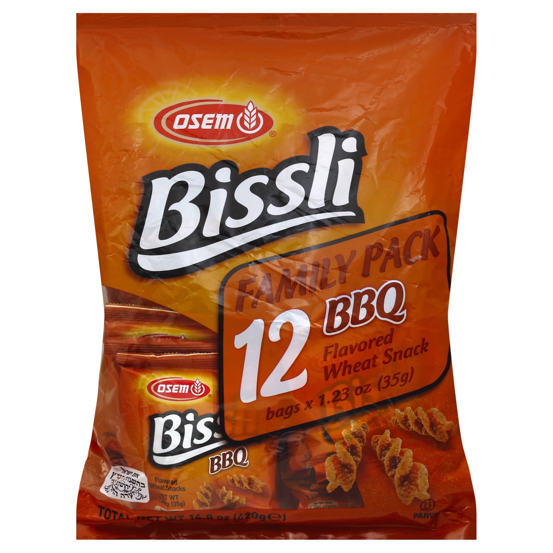 slide 1 of 1, Osem Barbecue Wheat Party Snack, 12 ct