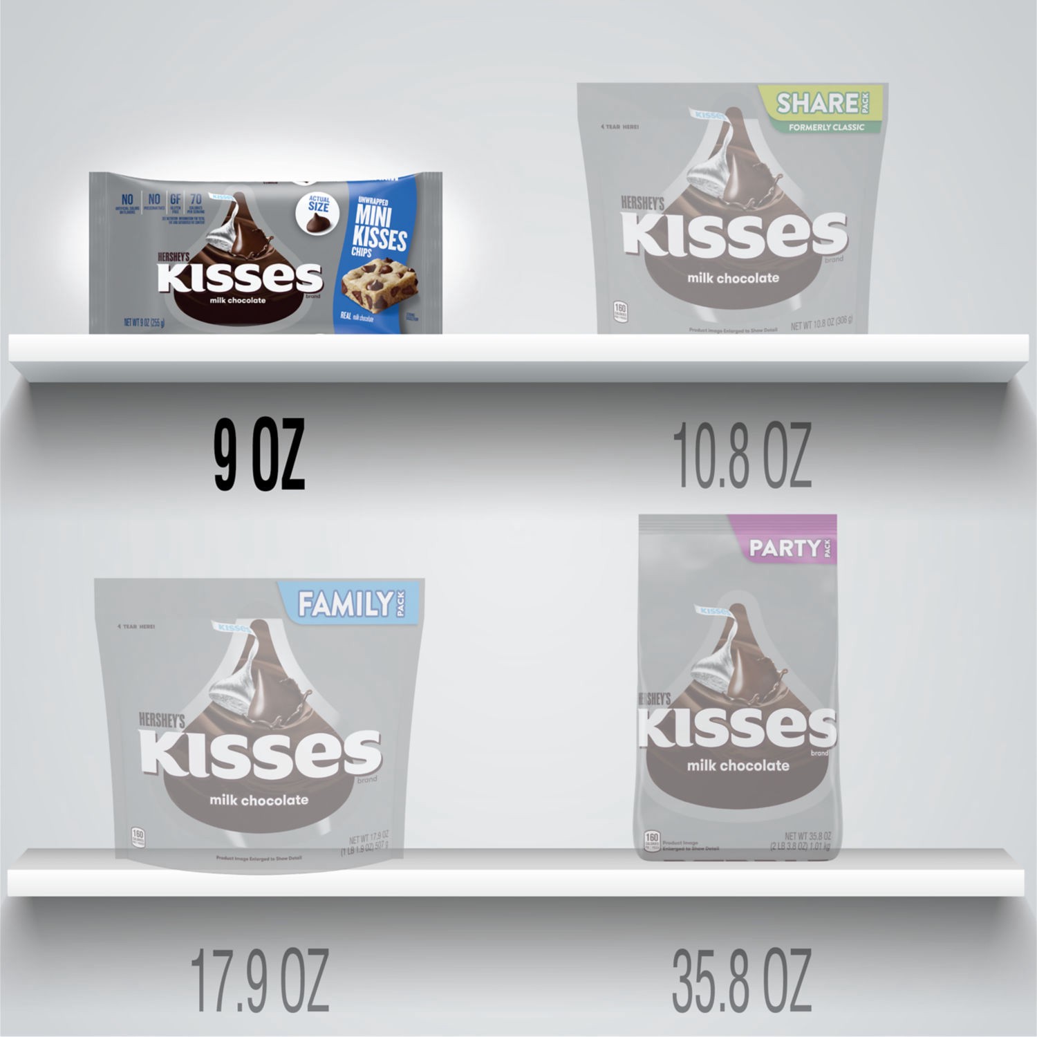 slide 5 of 5, Hershey's Mini Kisses Chips, 9 oz