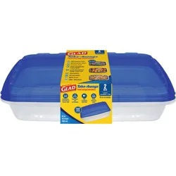 Glad Take-Aways Rectangle Food Storage Containers, 2 pk