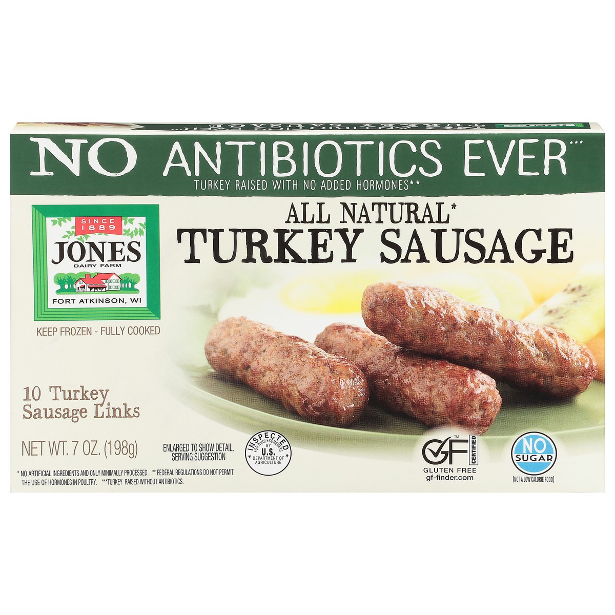 slide 1 of 9, Jones Dairy Farm All Natural Turkey Sausage Links 10 ea, 10 ct