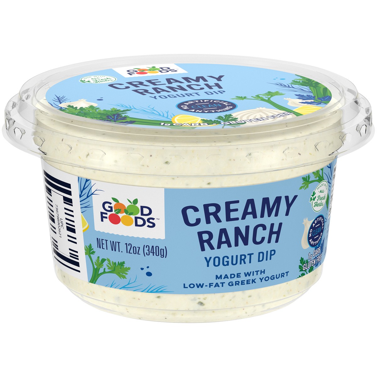 slide 7 of 9, Good Foods Creamy Ranch Yogurt Dip 12 oz. Tub, 12 oz