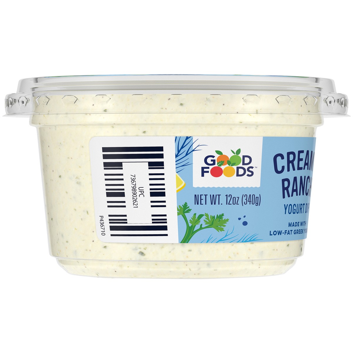 slide 4 of 9, Good Foods Creamy Ranch Yogurt Dip 12 oz. Tub, 12 oz