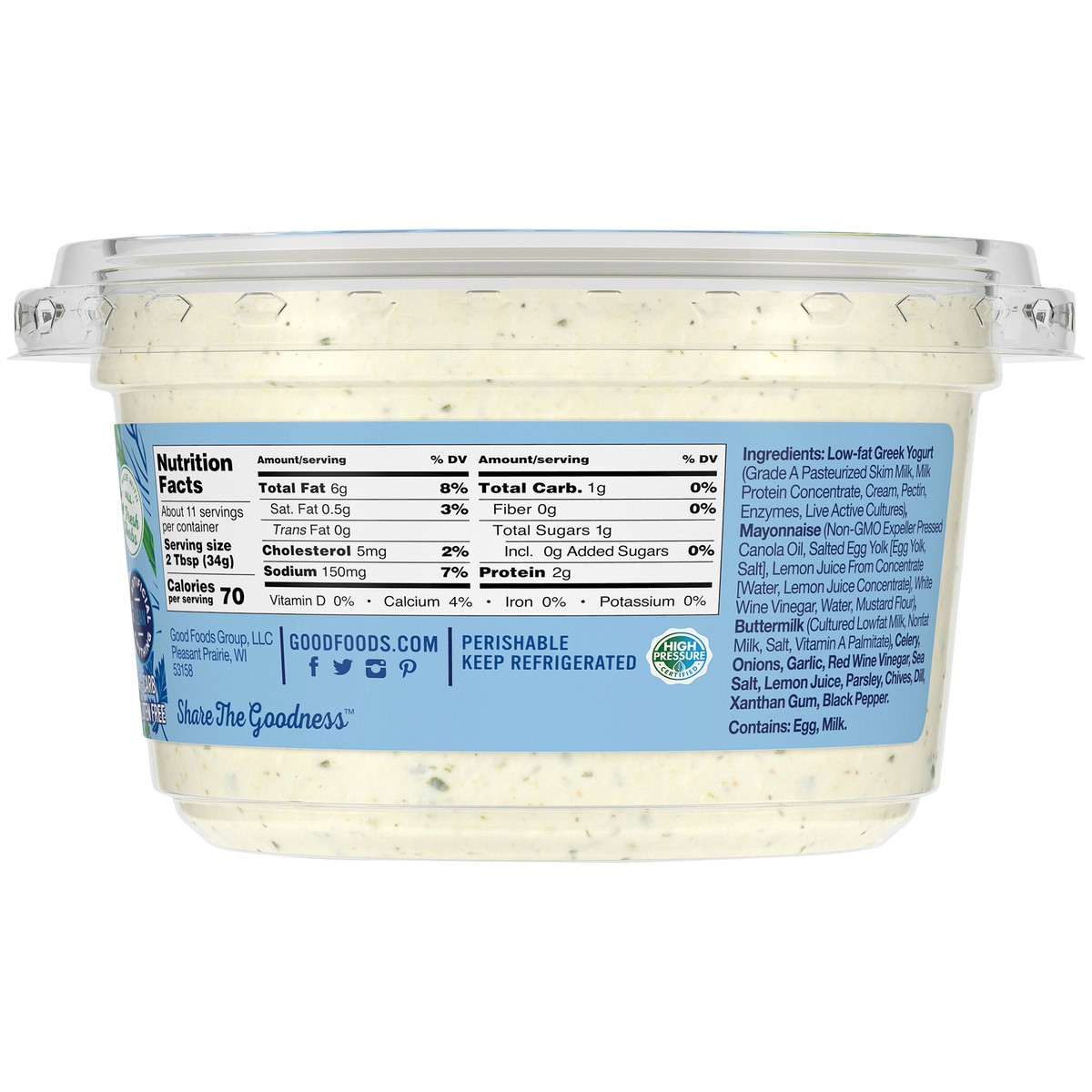 slide 8 of 9, Good Foods Creamy Ranch Yogurt Dip 12 oz. Tub, 12 oz