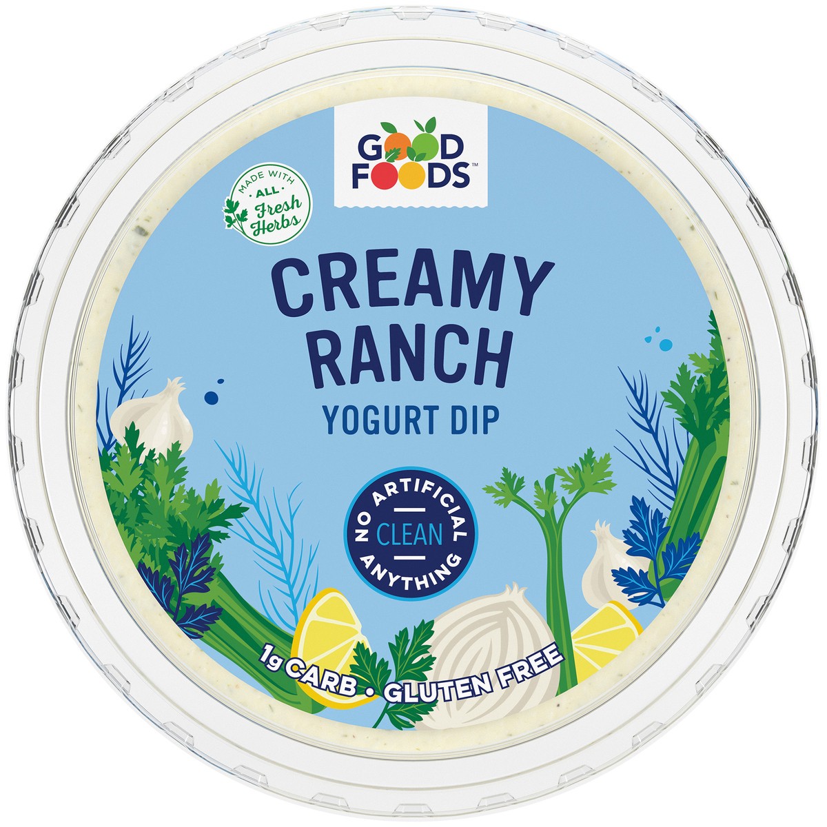 slide 3 of 9, Good Foods Creamy Ranch Yogurt Dip 12 oz. Tub, 12 oz
