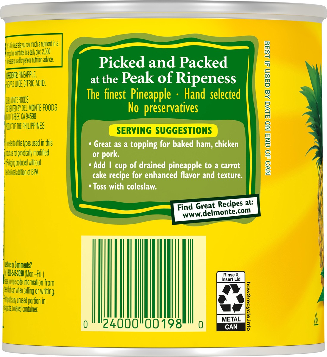 slide 2 of 10, Del Monte 100% Juice Crushed Pineapple 15.25 oz, 15.25 oz