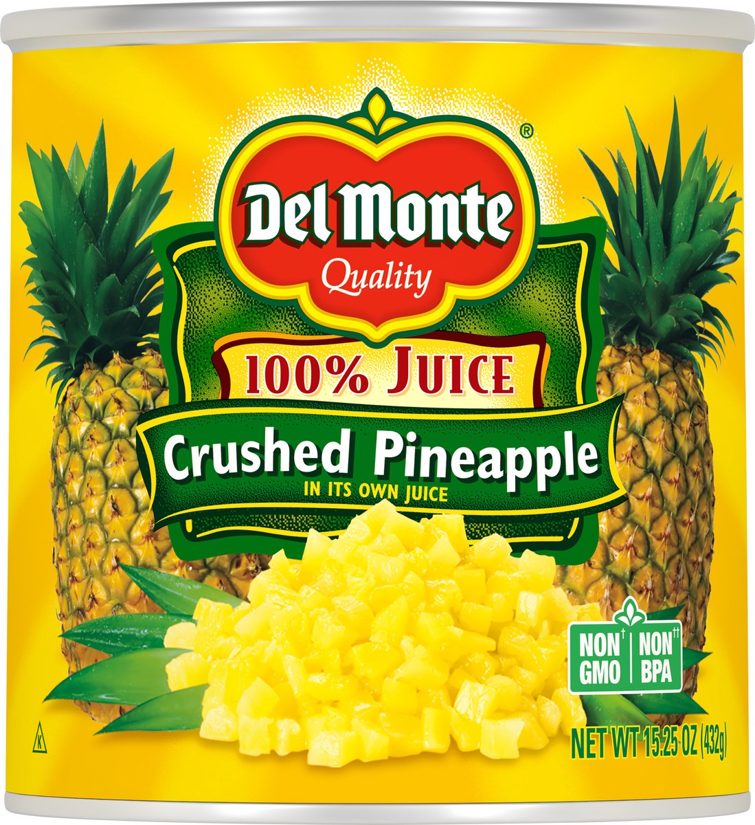 slide 3 of 10, Del Monte 100% Juice Crushed Pineapple 15.25 oz, 15.25 oz