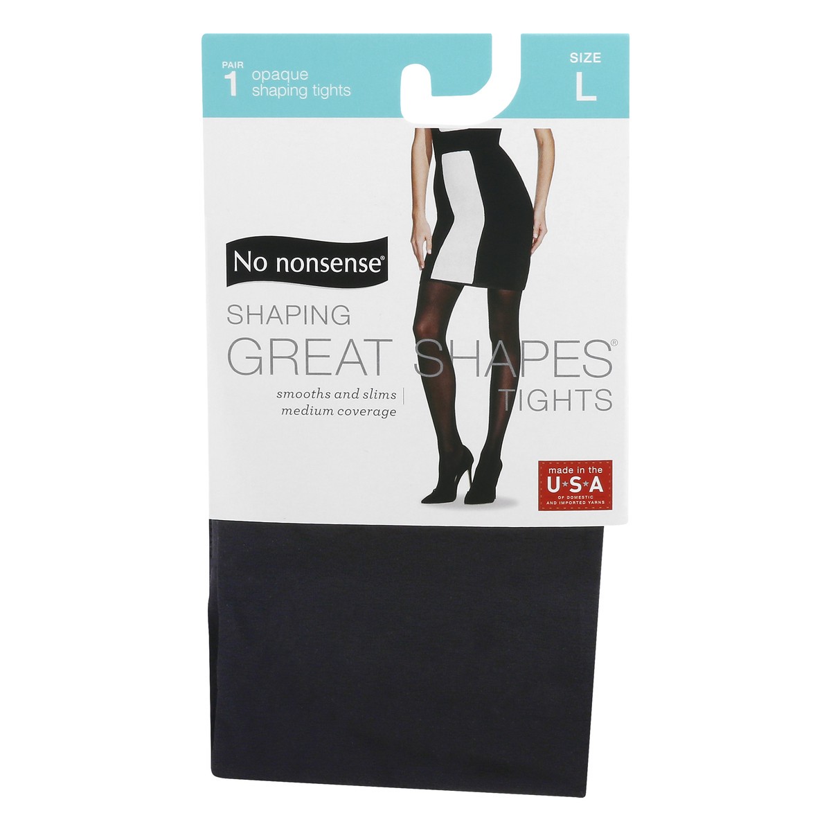 slide 9 of 10, No Nonsense Great Shapes Opaque Large Black Shaping Tights 1 ea, 1 ct