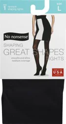 No Nonsense Great Shapes Opaque Large Black Shaping Tights 1 ea