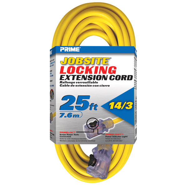 slide 1 of 1, Prime Wire & Cable ECPL511725 - Outdoor Locking Extension Cord, 1 ct