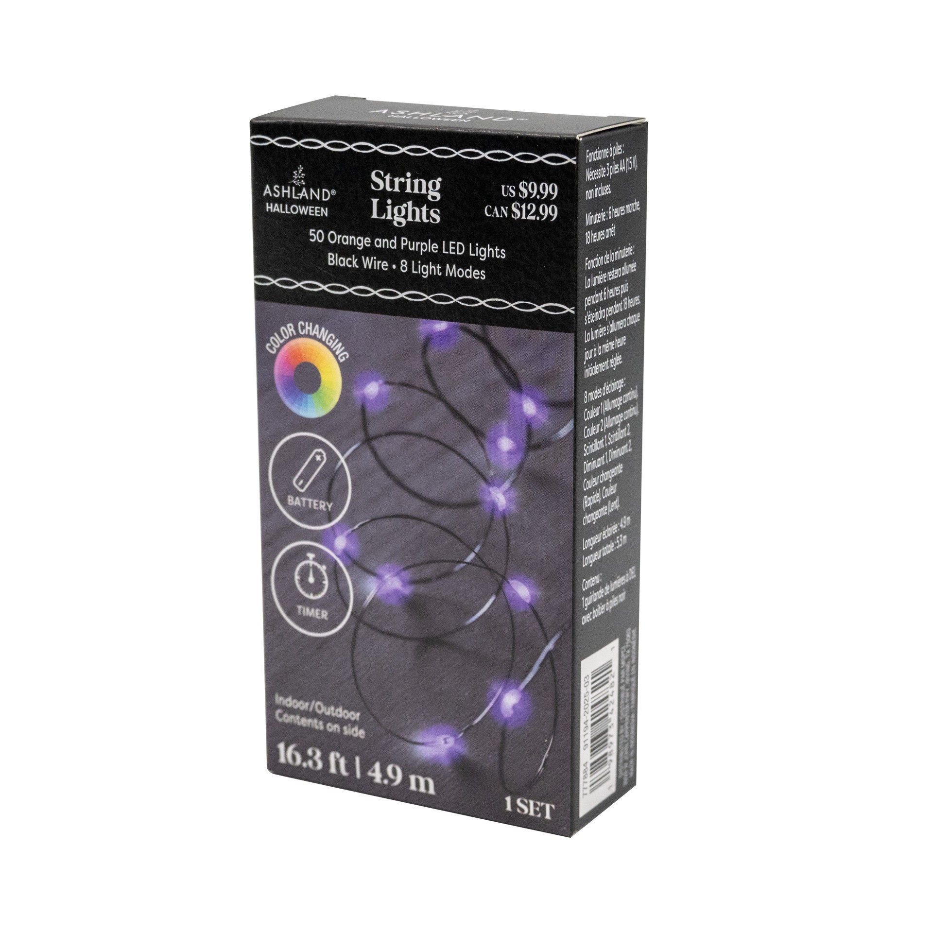 slide 2 of 6, 50ct. Color Changing Orange & Purple Led String Lights By Ashland, 50 ct