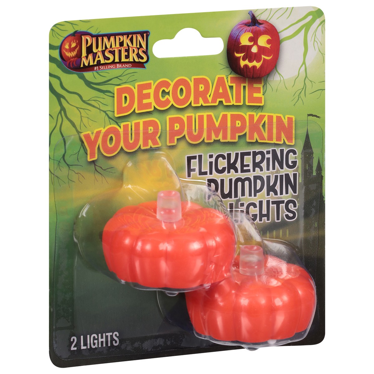 slide 3 of 11, Pumpkin Masters Flickering Pumpkin Lights 2 ea, 5.00w