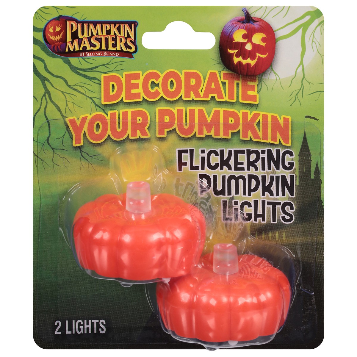 slide 11 of 11, Pumpkin Masters Flickering Pumpkin Lights 2 ea, 5.00w