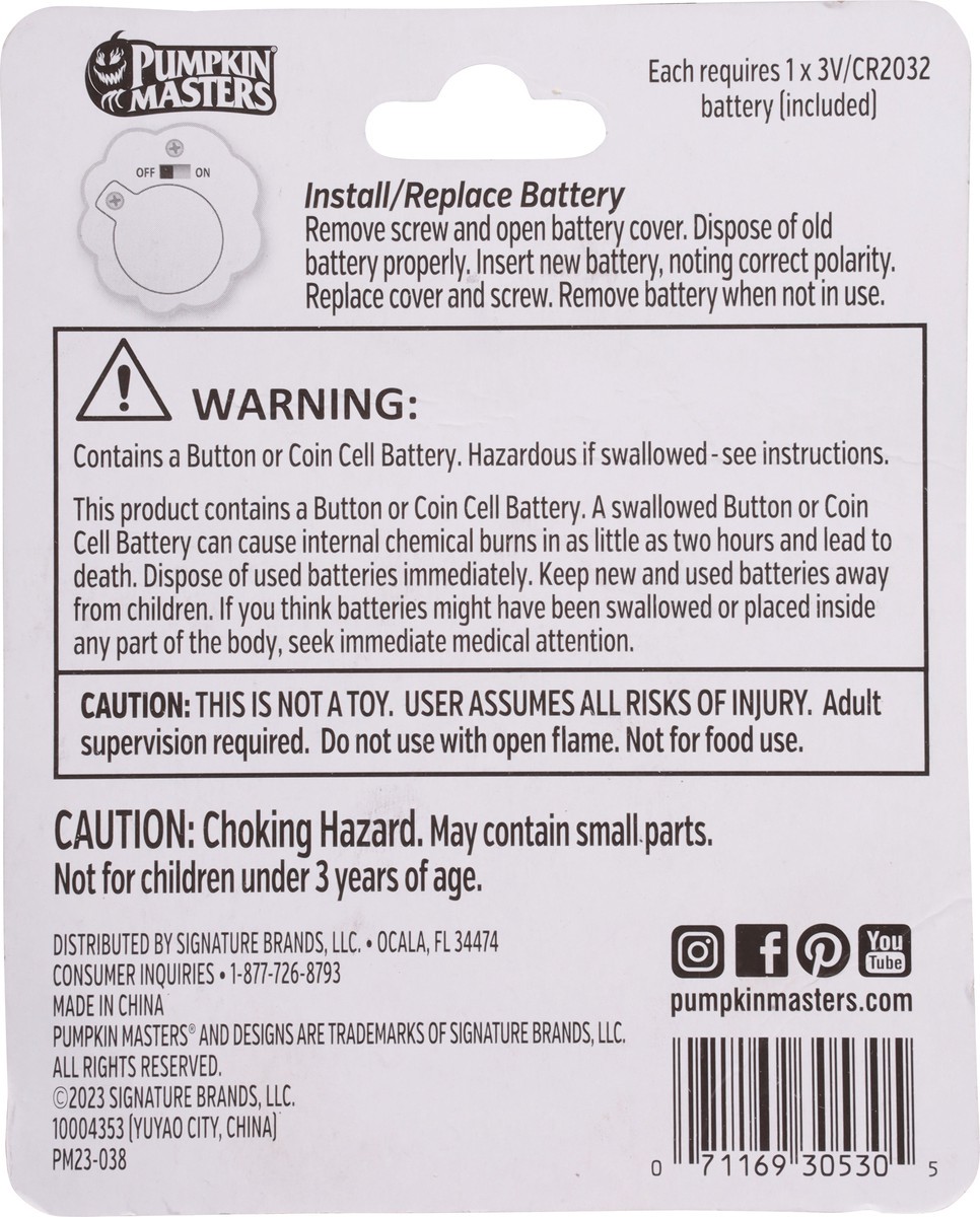 slide 10 of 11, Pumpkin Masters Flickering Pumpkin Lights 2 ea, 5.00w