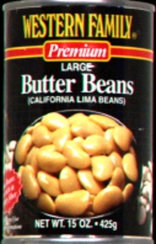 slide 1 of 1, Western Family Large Butter Lima Beans, 15 oz