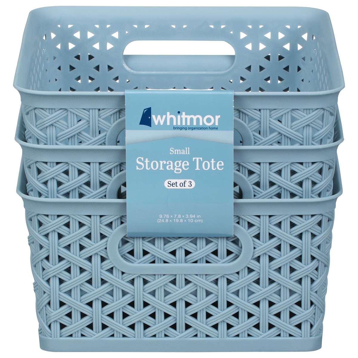 slide 1 of 9, Whitmor Resin Form Small Storage Tote - Arona Blue, 1 ct