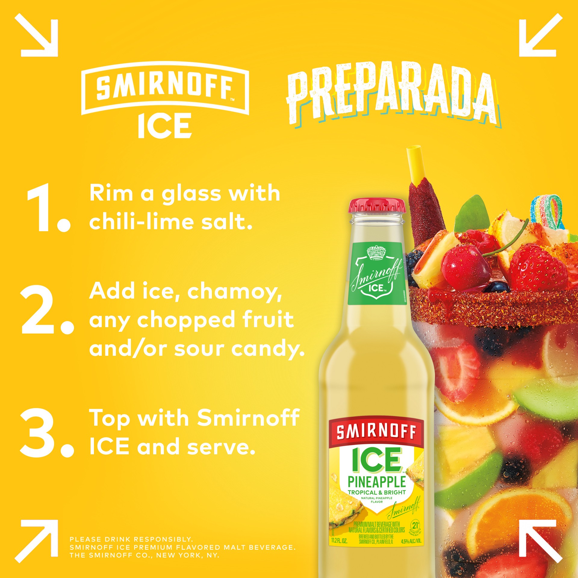 slide 3 of 10, Smirnoff Pineapple Malt Beverages 6 ea, 6 ct