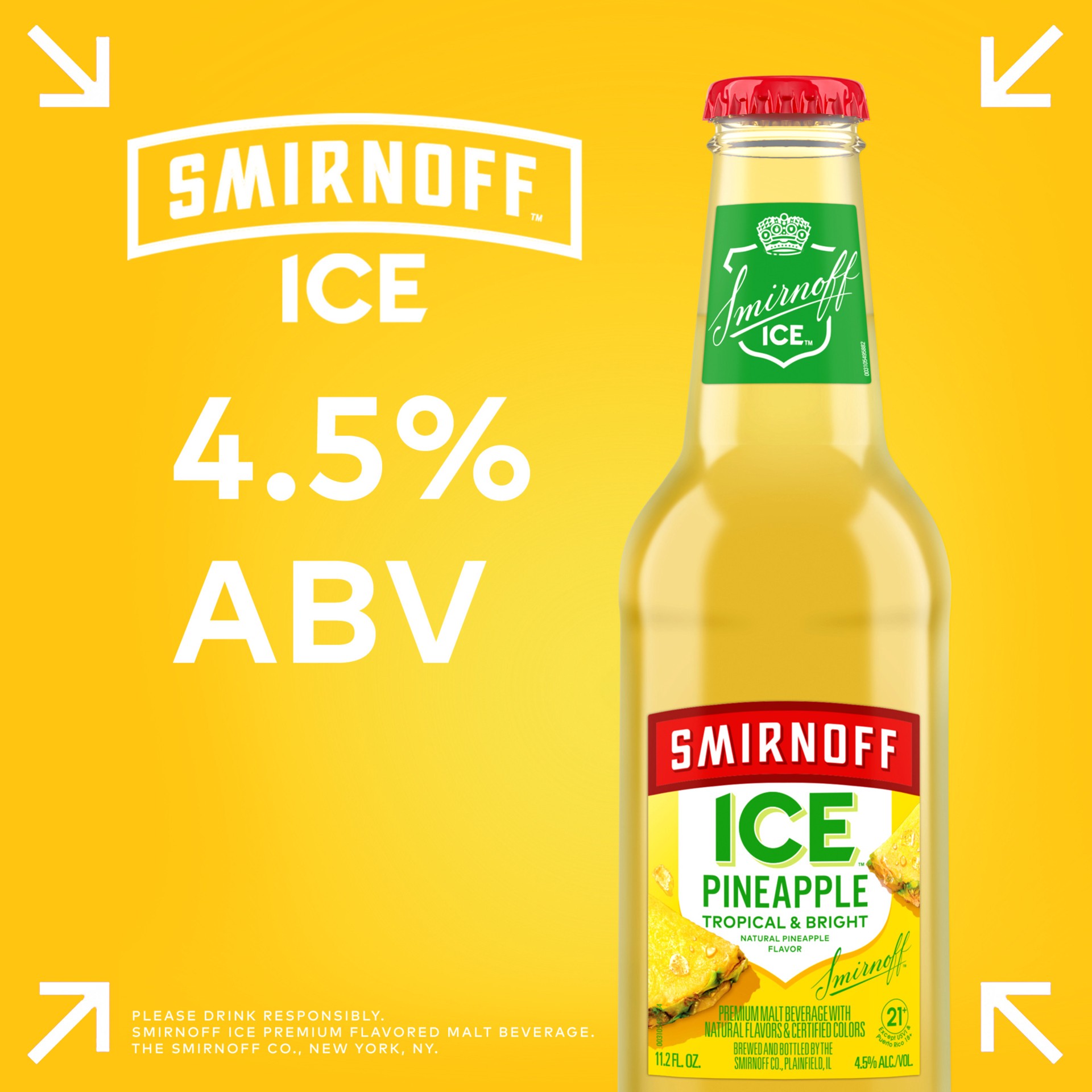 slide 2 of 10, Smirnoff Pineapple Malt Beverages 6 ea, 6 ct