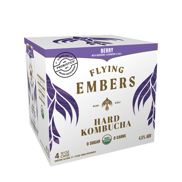 slide 1 of 1, Flying Embers Ancient Berry Hard Kombucha, 4 ct; 12 oz