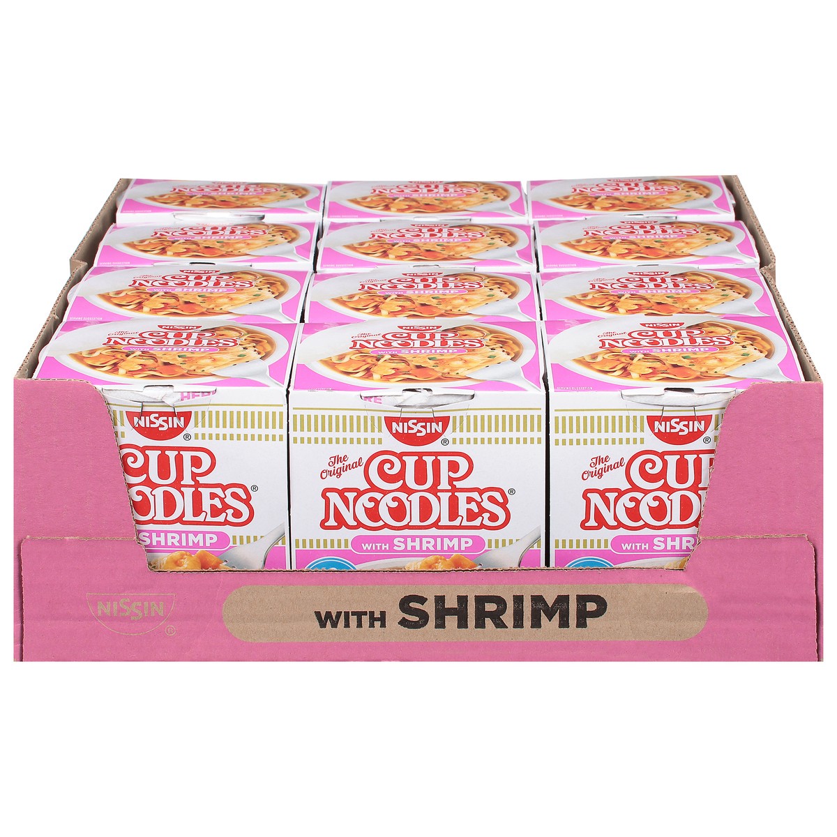 slide 1 of 1, Nissin Cup Noodles Shrimp Ramen Noodle Soup 12 - 2.25 oz Cups, 12 ct