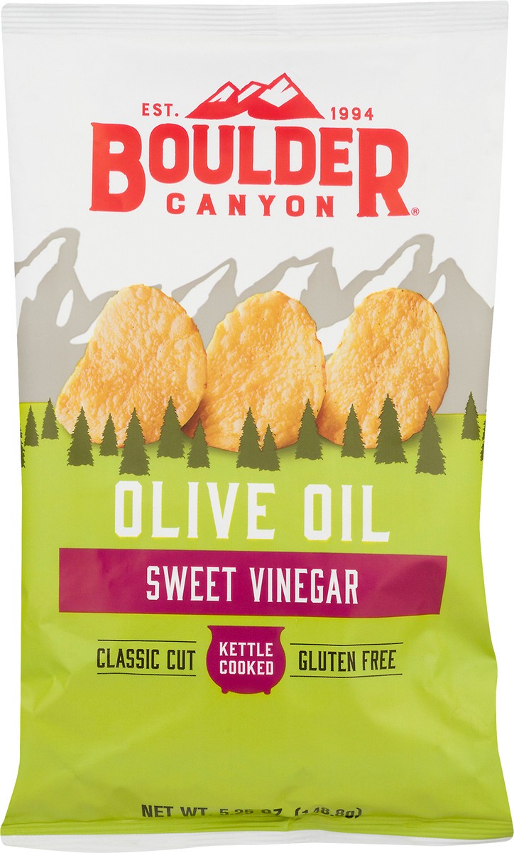 slide 2 of 13, Boulder Canyon Olive Oil Classic Cut Sweet Vinegar Potato Chips 5.25 oz, 5.25 oz