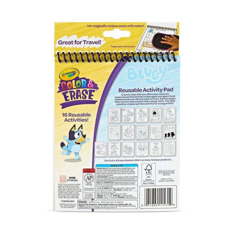 slide 7 of 7, Crayola Bluey Color & Erase Reusable Activity Pad, 1 ct