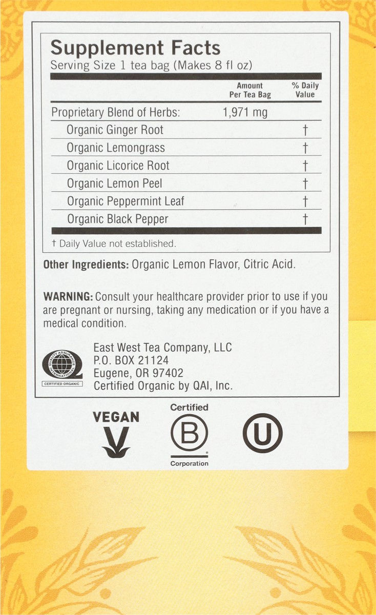 slide 5 of 9, Yogi Caffeine Free Tea Bags Lemon Ginger Herbal Supplement 16 Tea Bags, 16 ct