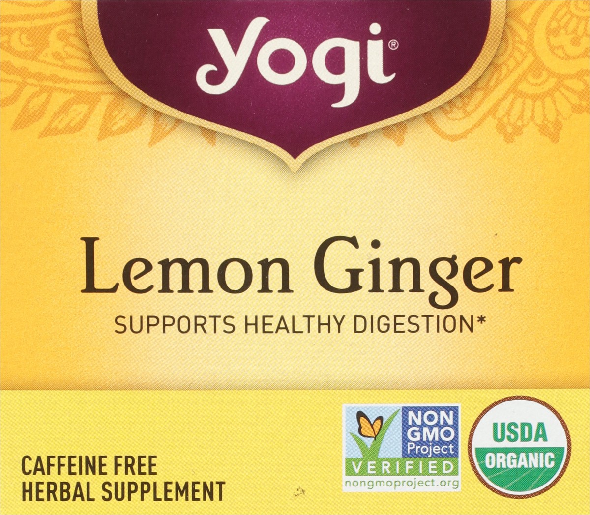 slide 9 of 9, Yogi Caffeine Free Tea Bags Lemon Ginger Herbal Supplement 16 Tea Bags, 16 ct