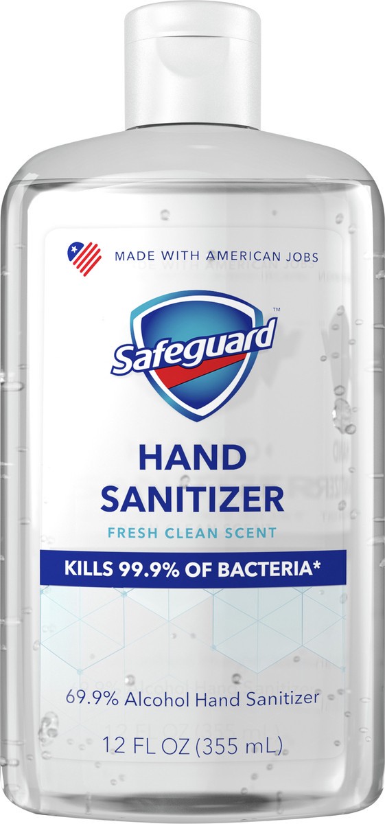 slide 4 of 4, Safeguard Hand Sanitizer, Fresh Clean Scent, Contains Alcohol, 12 oz (355 mL), 1 ct