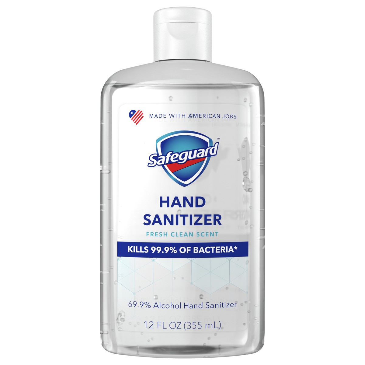 slide 1 of 4, Safeguard Hand Sanitizer, Fresh Clean Scent, Contains Alcohol, 12 oz (355 mL), 1 ct